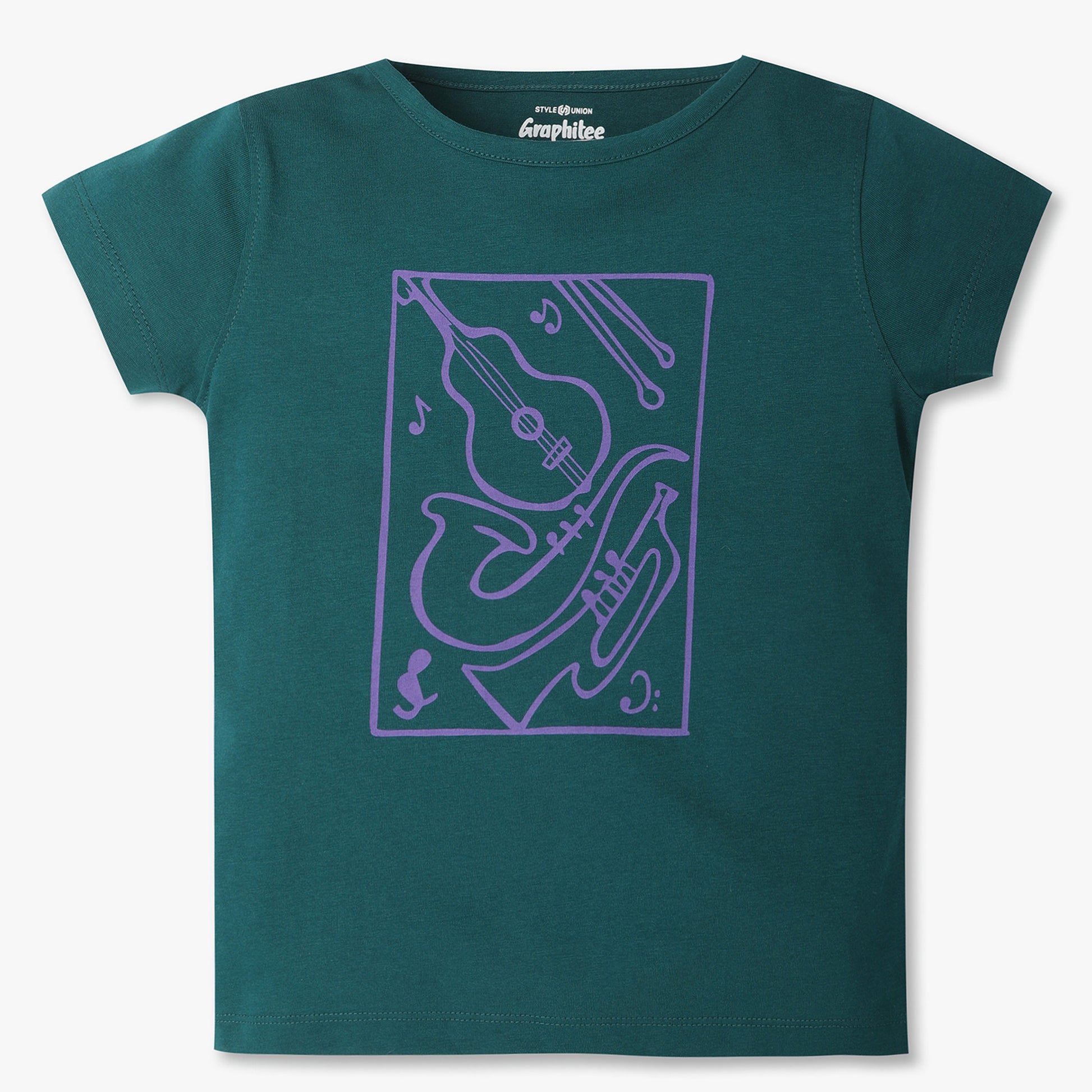 Girls Regular Fit Graphic Crew Neck T-Shirt