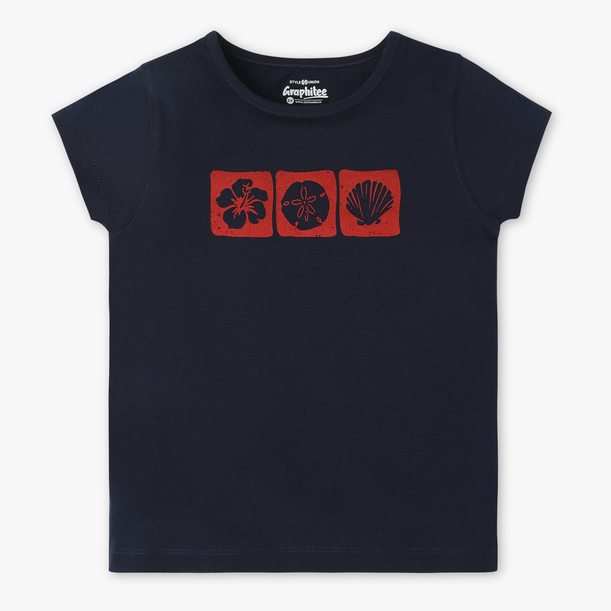 Girls Regular Fit Graphic Crew Neck Short Sleeve T-Shirt