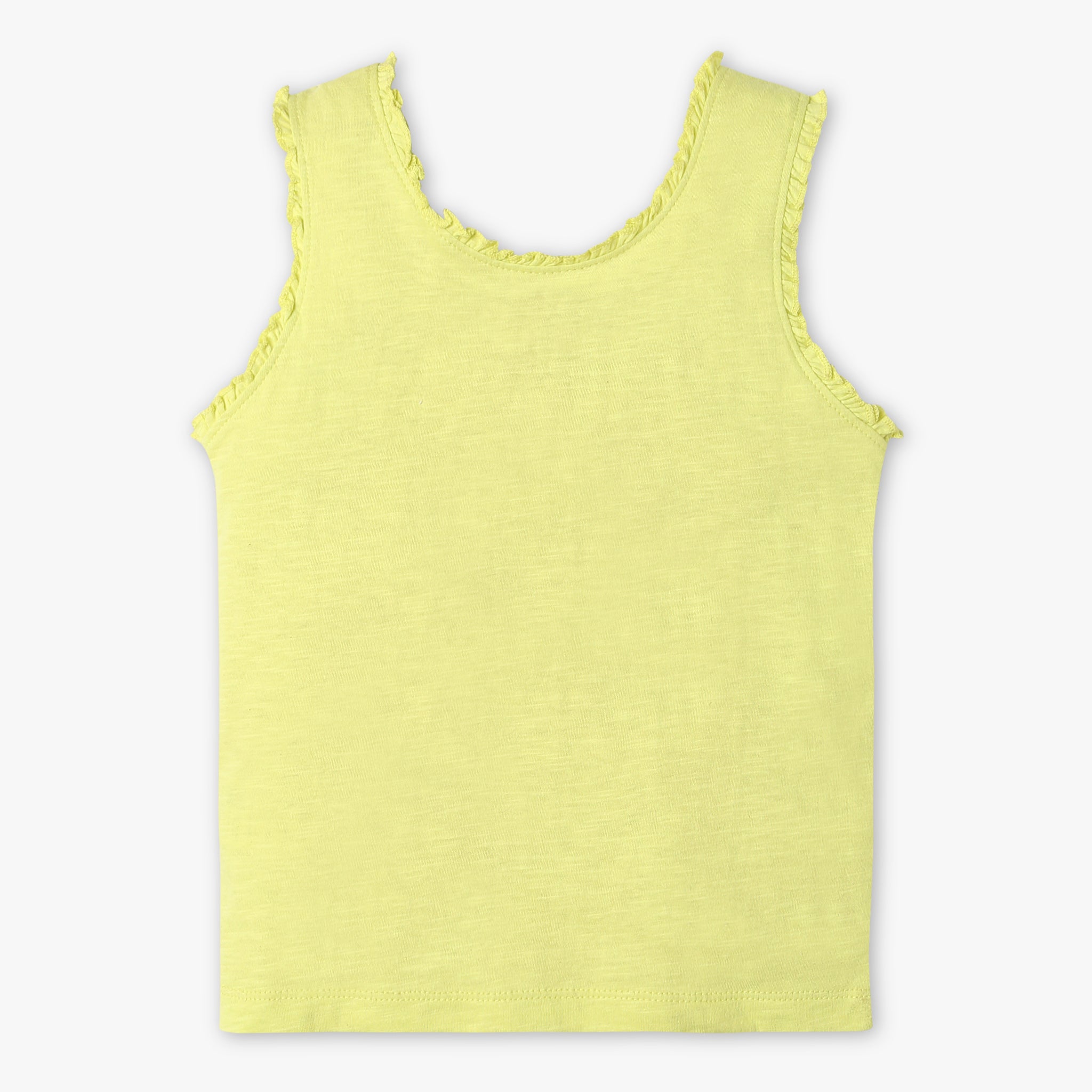 Girls Regular Fit Graphic Crew Neck Sleeveless T-Shirt