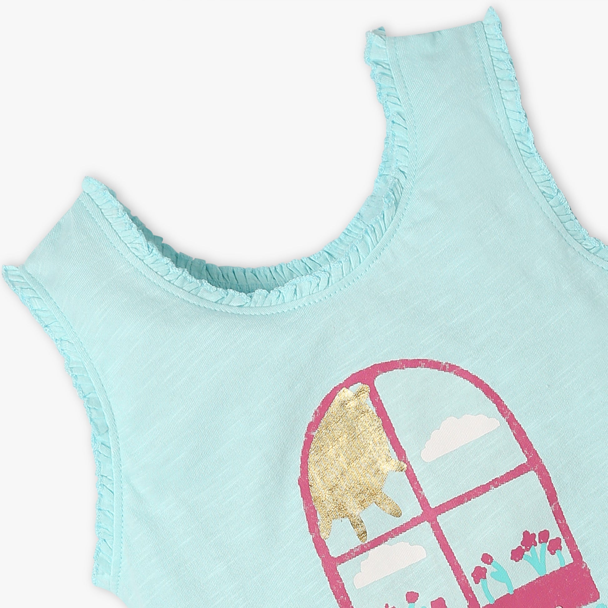 Girls Crew Neck "Fun Playtime Graphic T-Shirt | Basic Crew Neck Body with Half Sleeve | Regular Fit And Length | Breathable & Absorbent 100% Cotton Single Jersey Fabric"