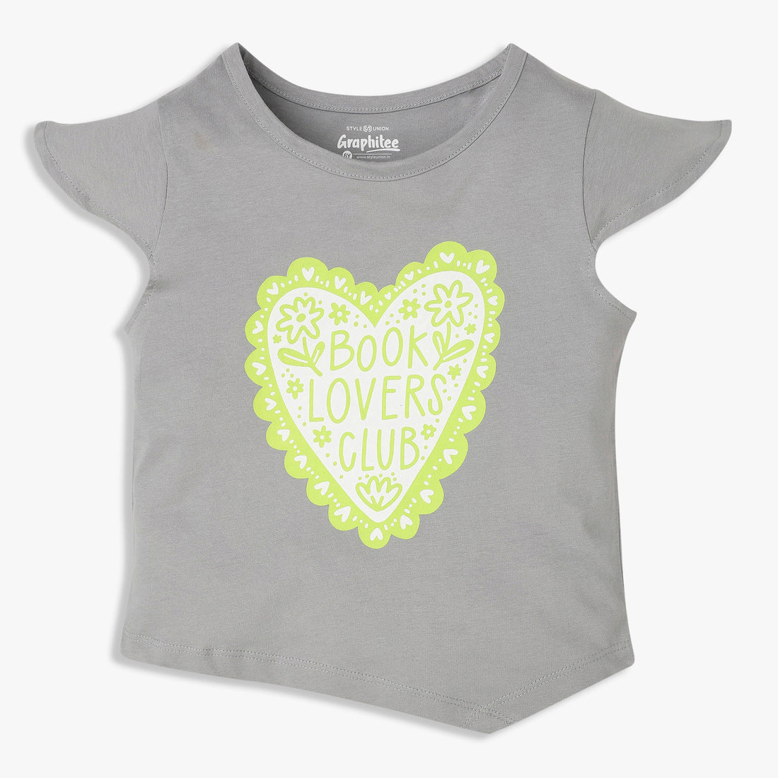 Girls Cotton Crew Neck Graphitee