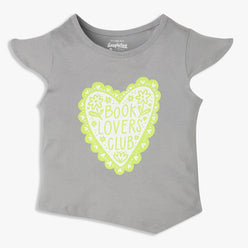 Girls Cotton Crew Neck Graphitee