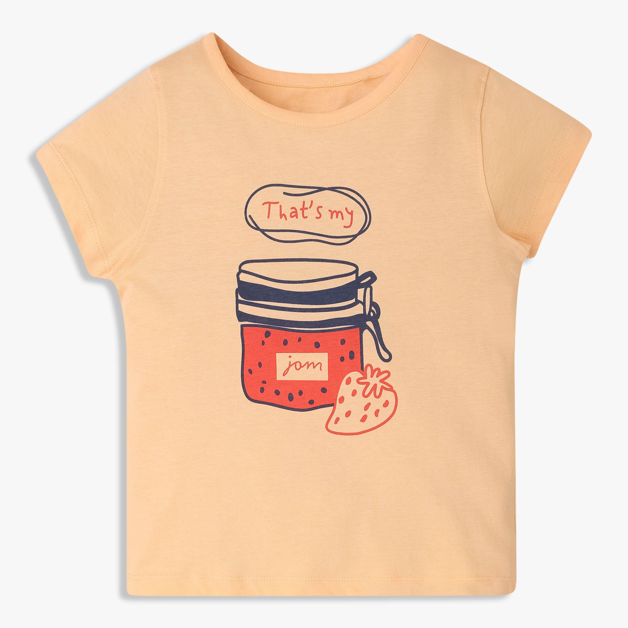 Girls Cotton Crew Neck Graphitee