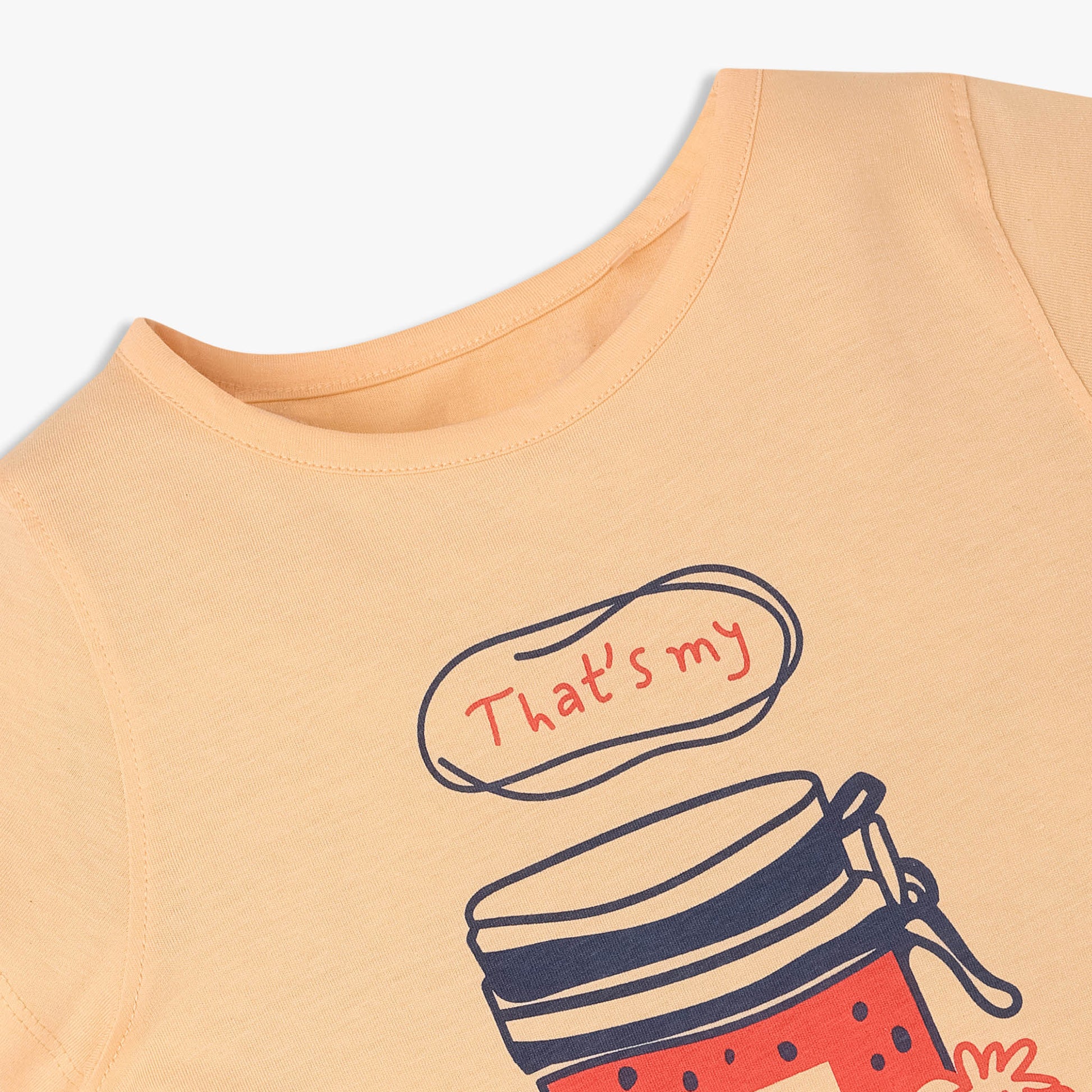 Girls Cotton Crew Neck Graphitee