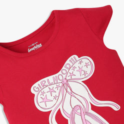 Girls Cotton Crew Neck Graphitee