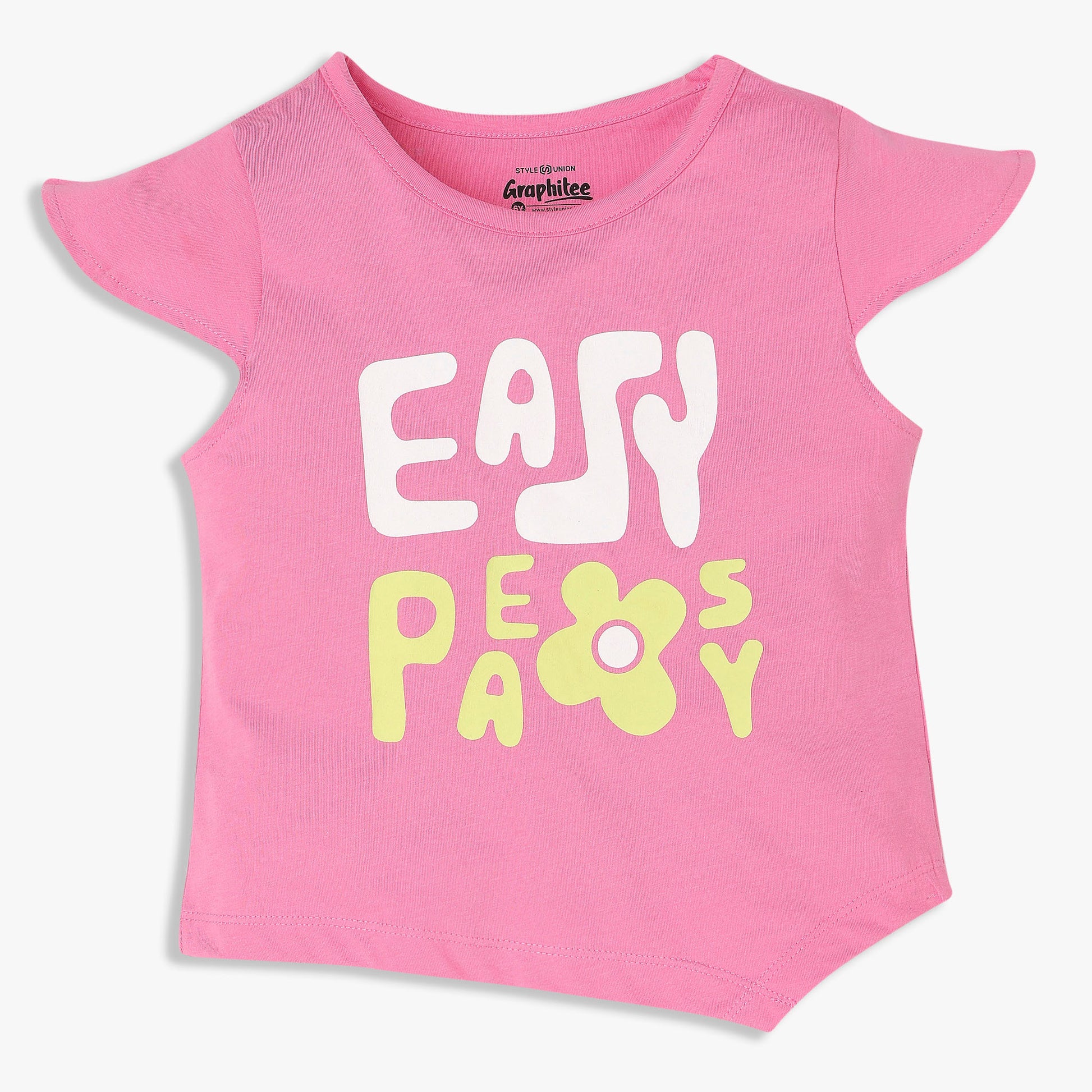 Girls Cotton Crew Neck Graphitee