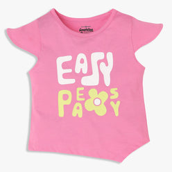 Girls Cotton Crew Neck Graphitee