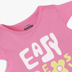 Girls Cotton Crew Neck Graphitee