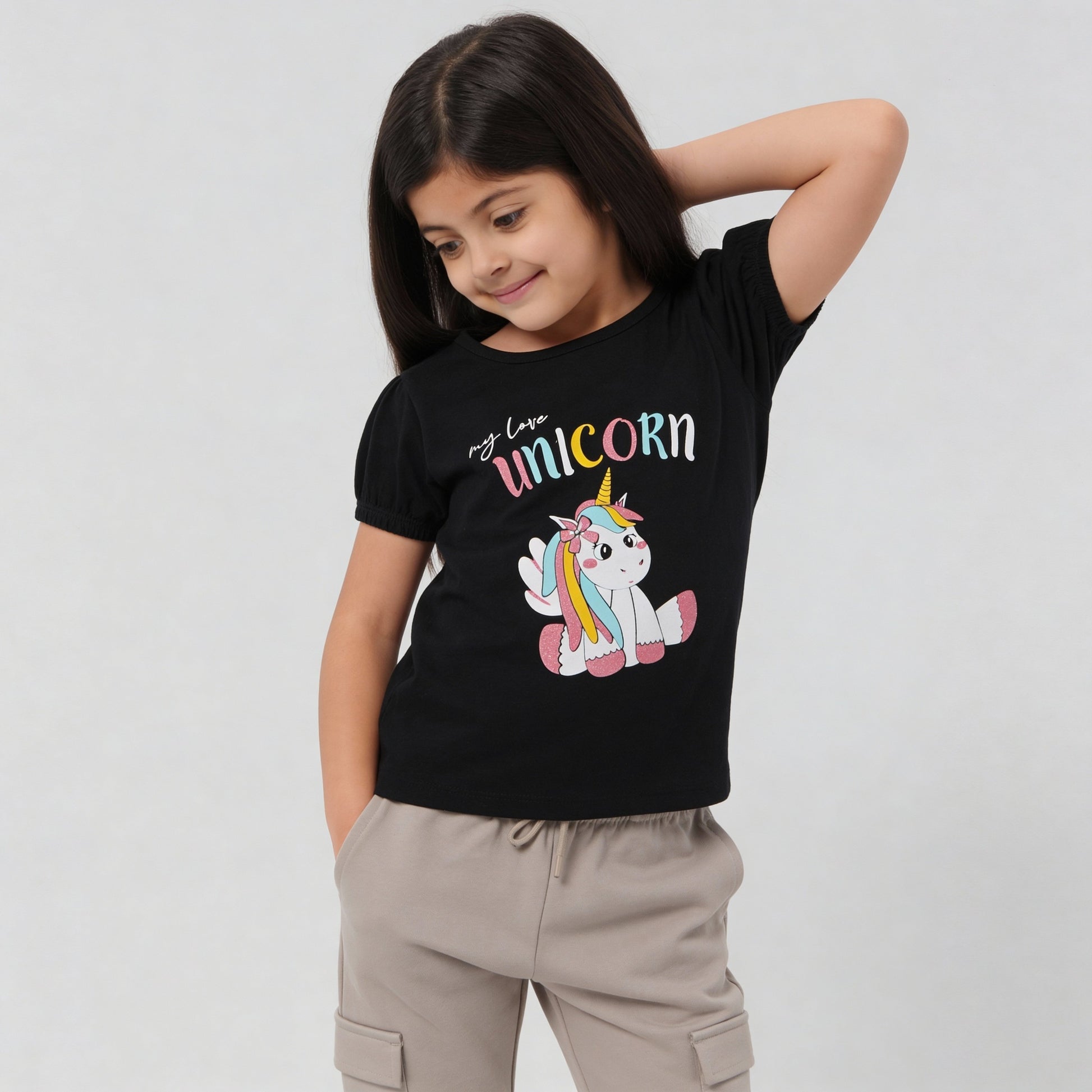 Girls Cotton Graphitee