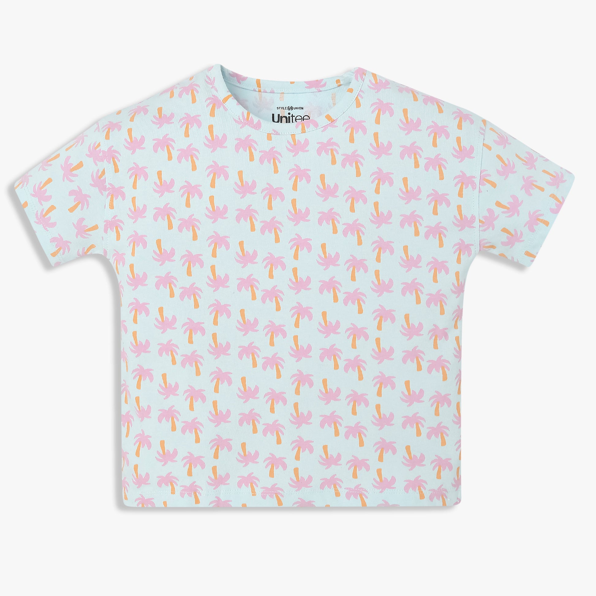 Girls Cotton Crew Neck Graphitee