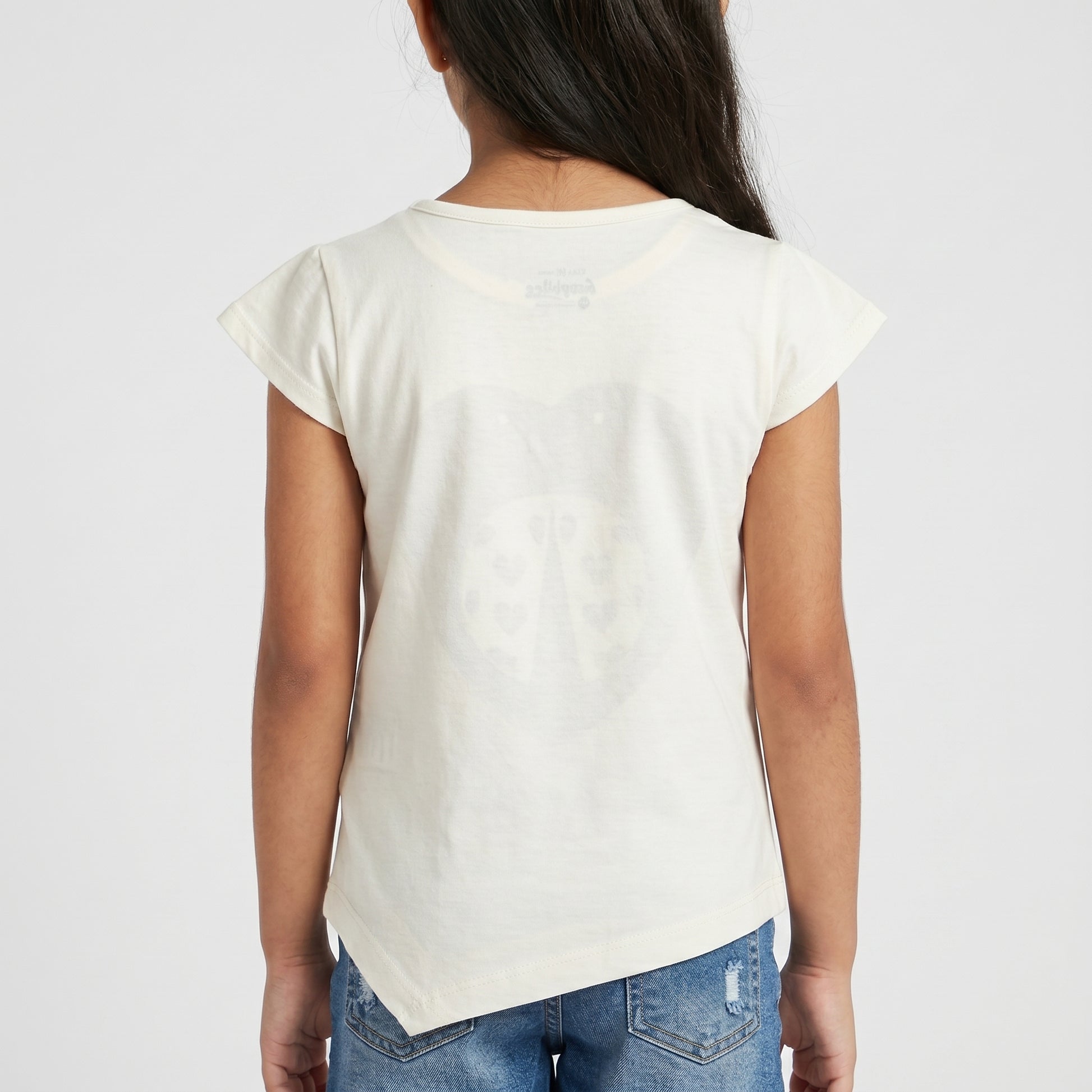 Girls Cotton Crew Neck Graphitee