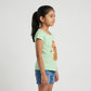 Girls Cotton Crew Neck Graphitee