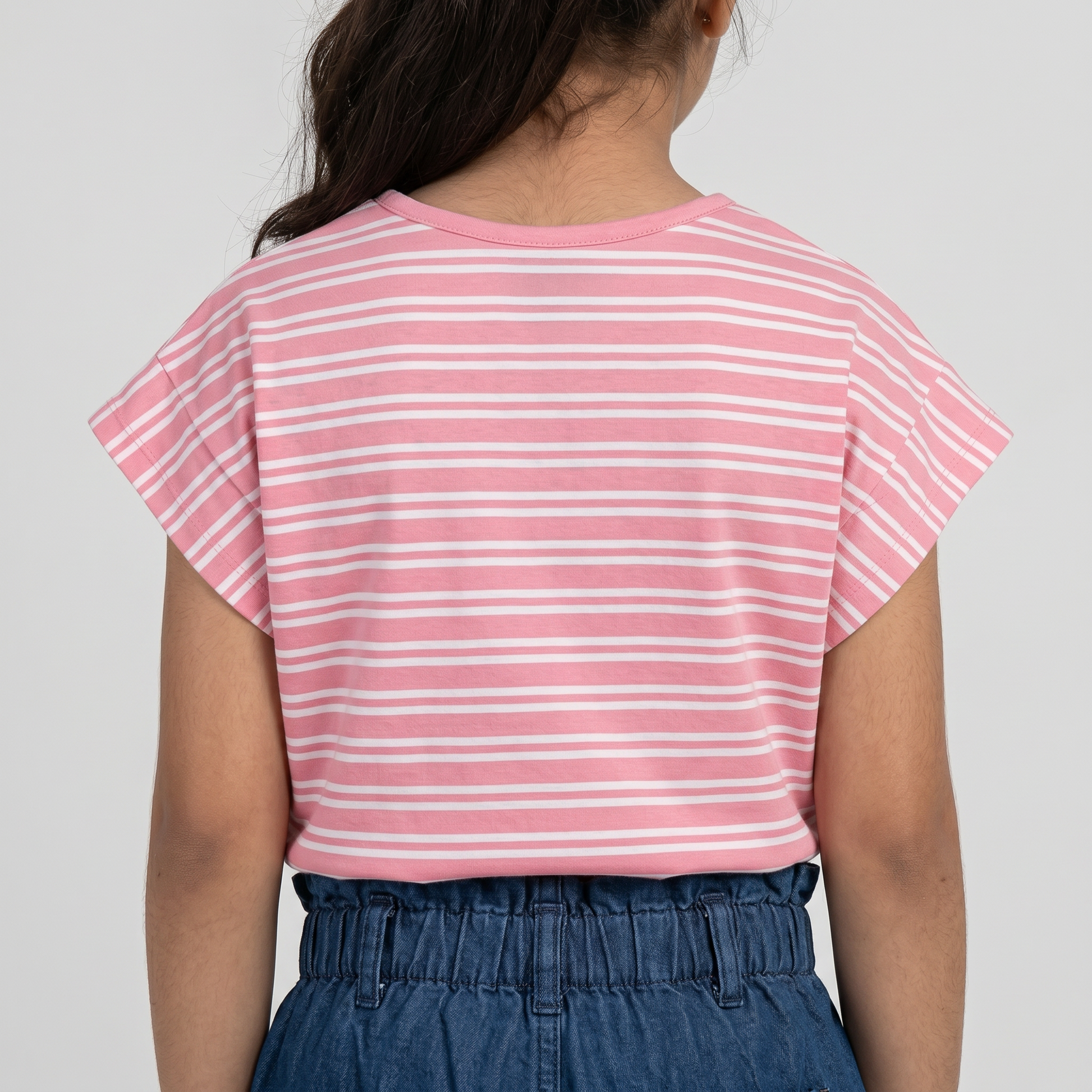 Girls Cotton Crew Neck Graphitee