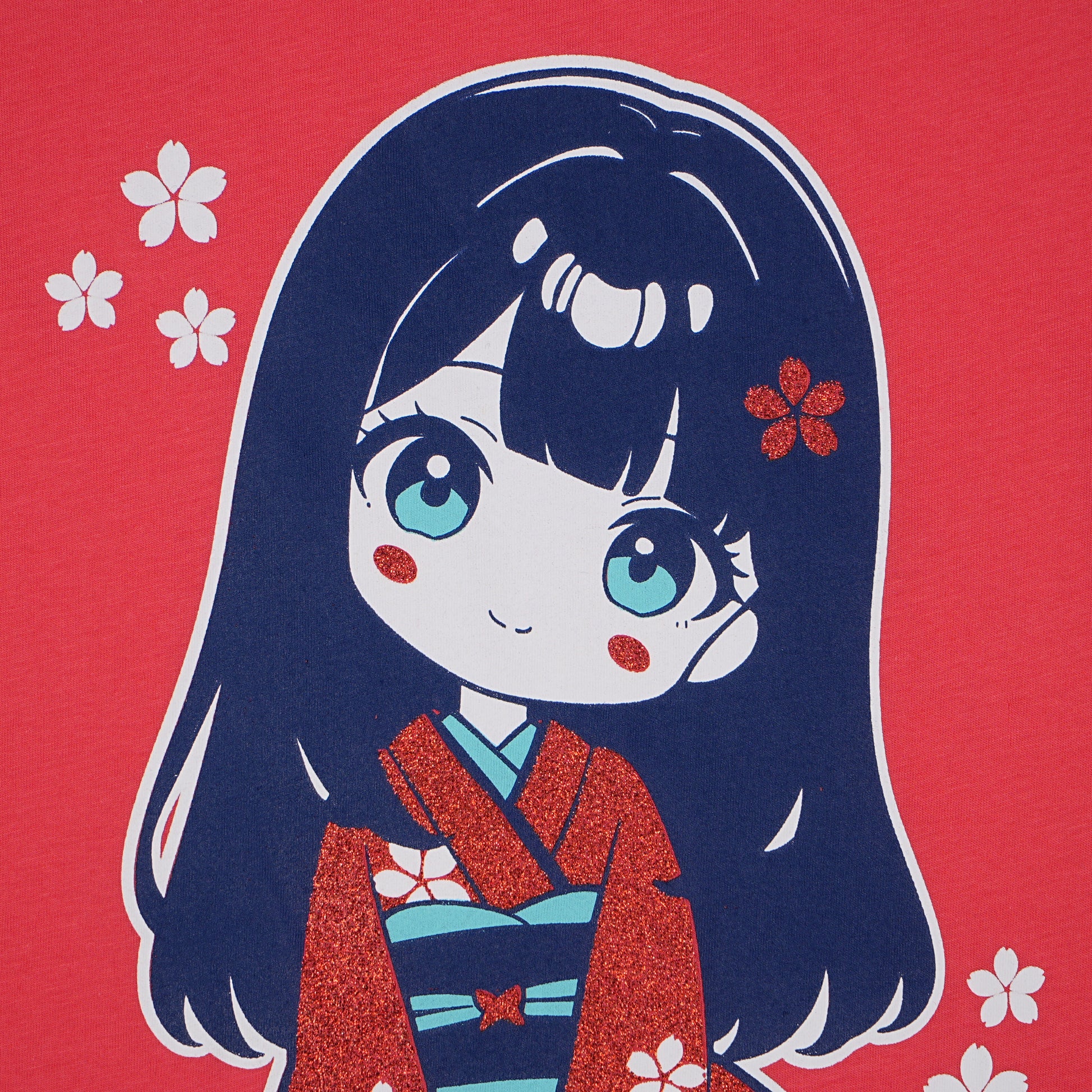 Girls Cotton Crew Neck Graphitee