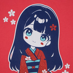 Girls Cotton Crew Neck Graphitee