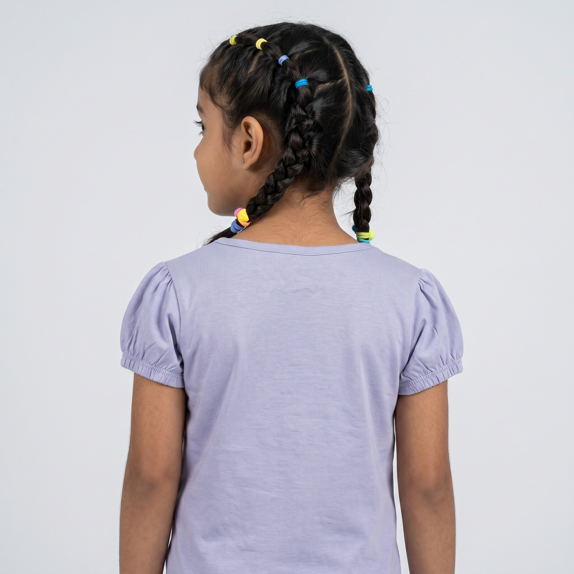 Girls Cotton Crew Neck Graphitee