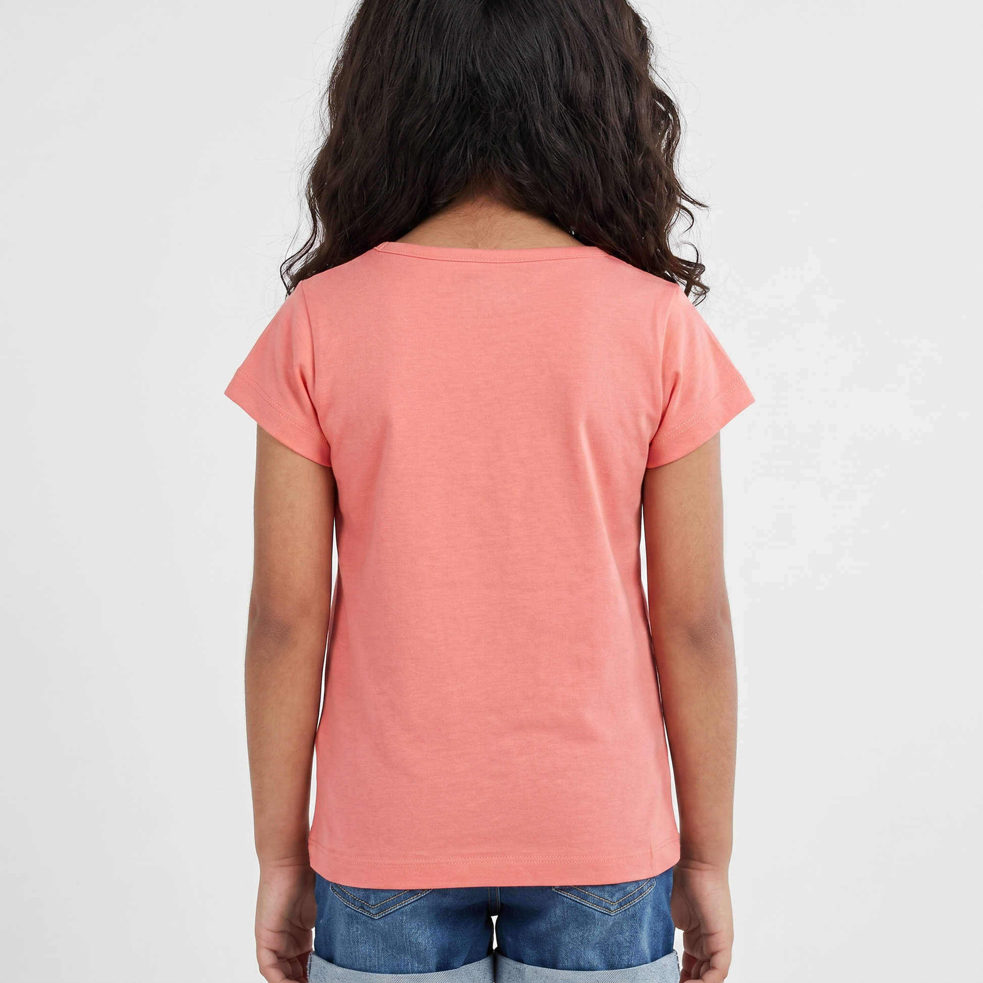 Girls Cotton Crew Neck Graphitee