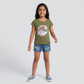 Girls Cotton Crew Neck Graphitee