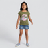 Girls Cotton Crew Neck Graphitee