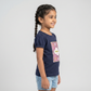 Girls Cotton Crew Neck Graphitee