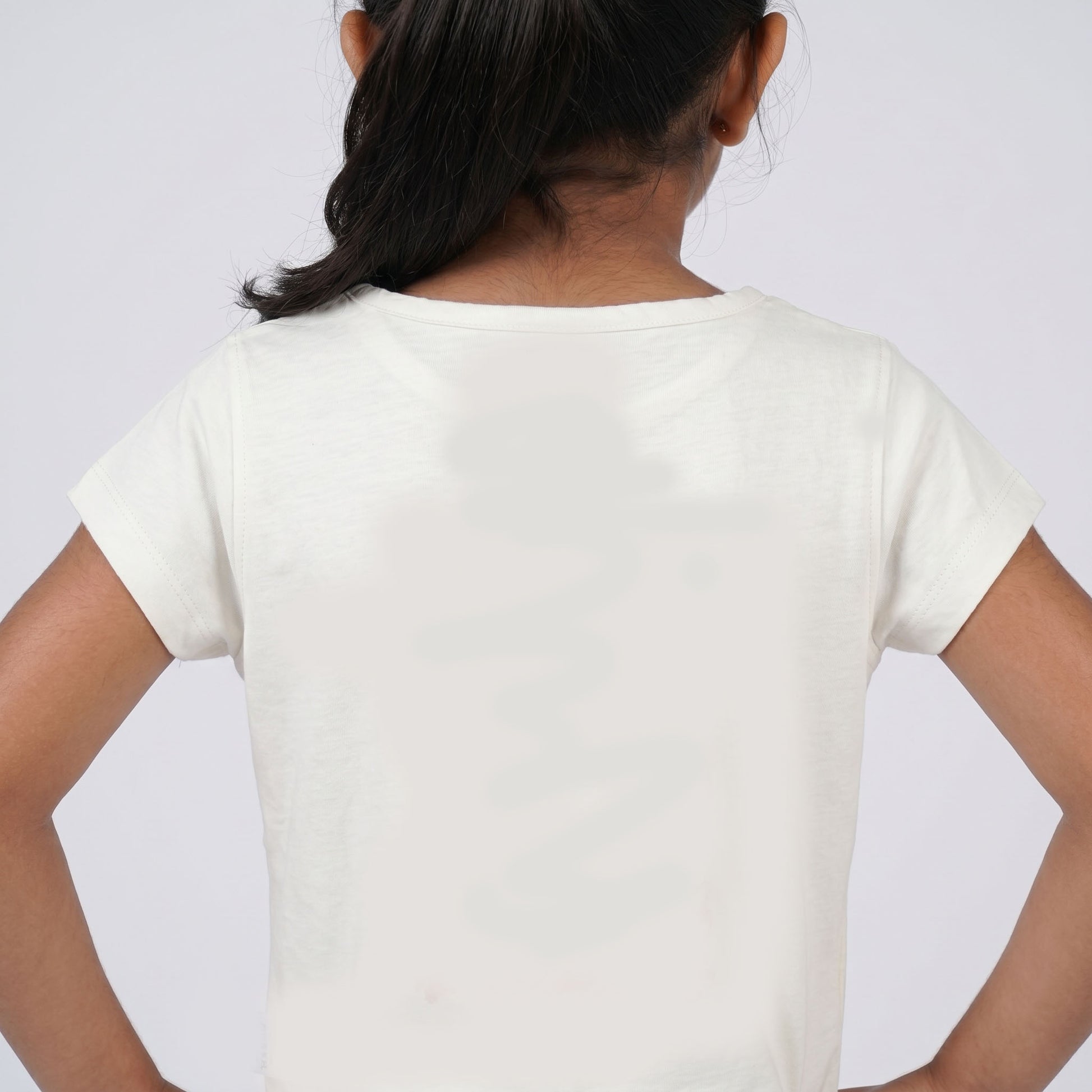 Girls Cotton Crew Neck Graphitee