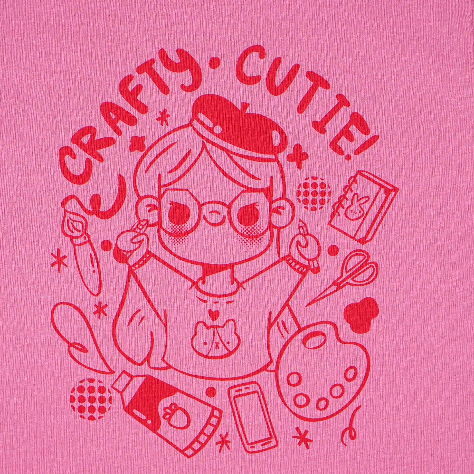 Girls Cotton Crew Neck Graphitee