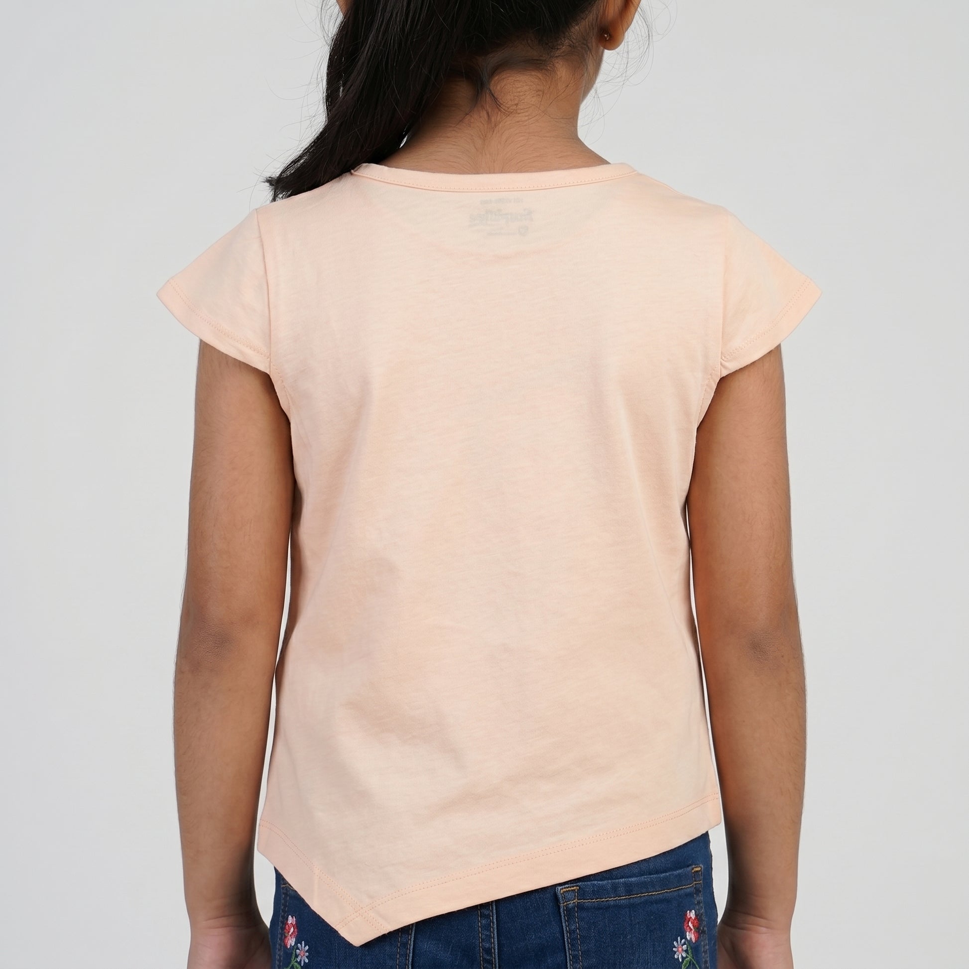 Girls Cotton Crew Neck Graphitee