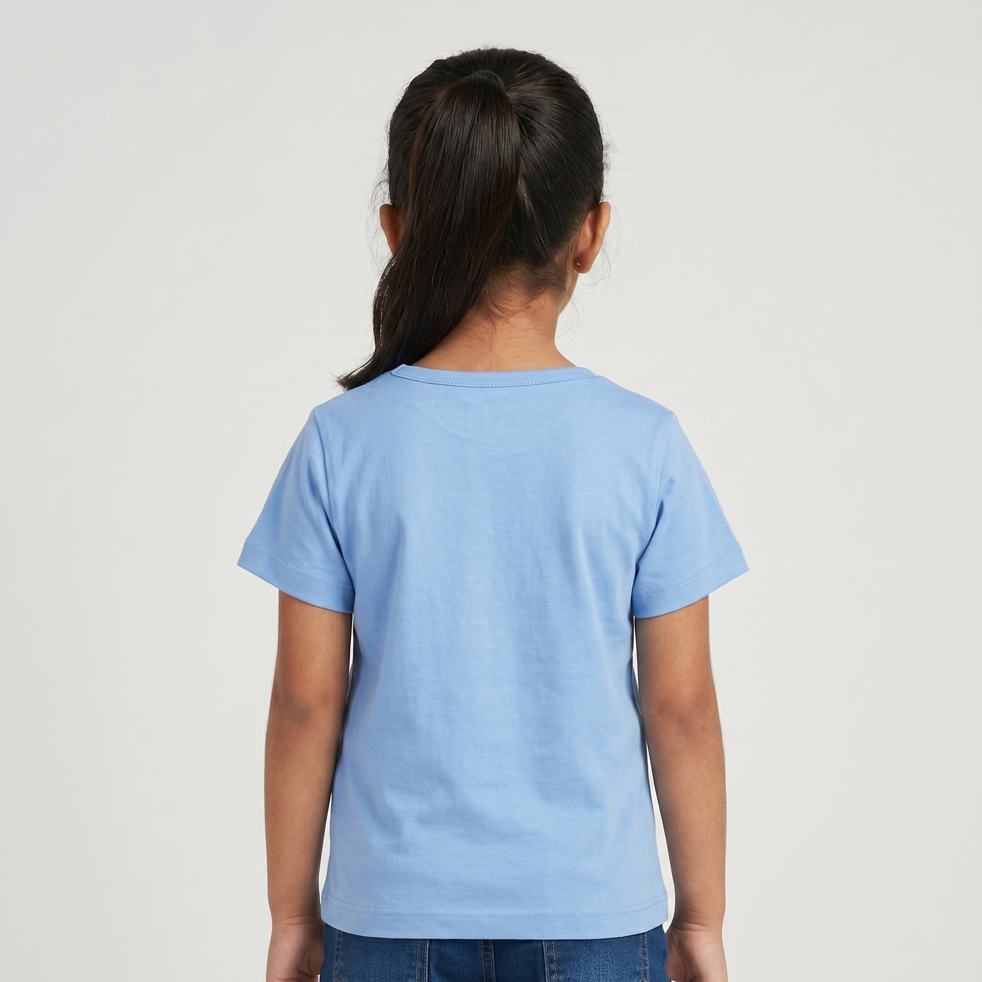 Girls Cotton Crew Neck Graphitee