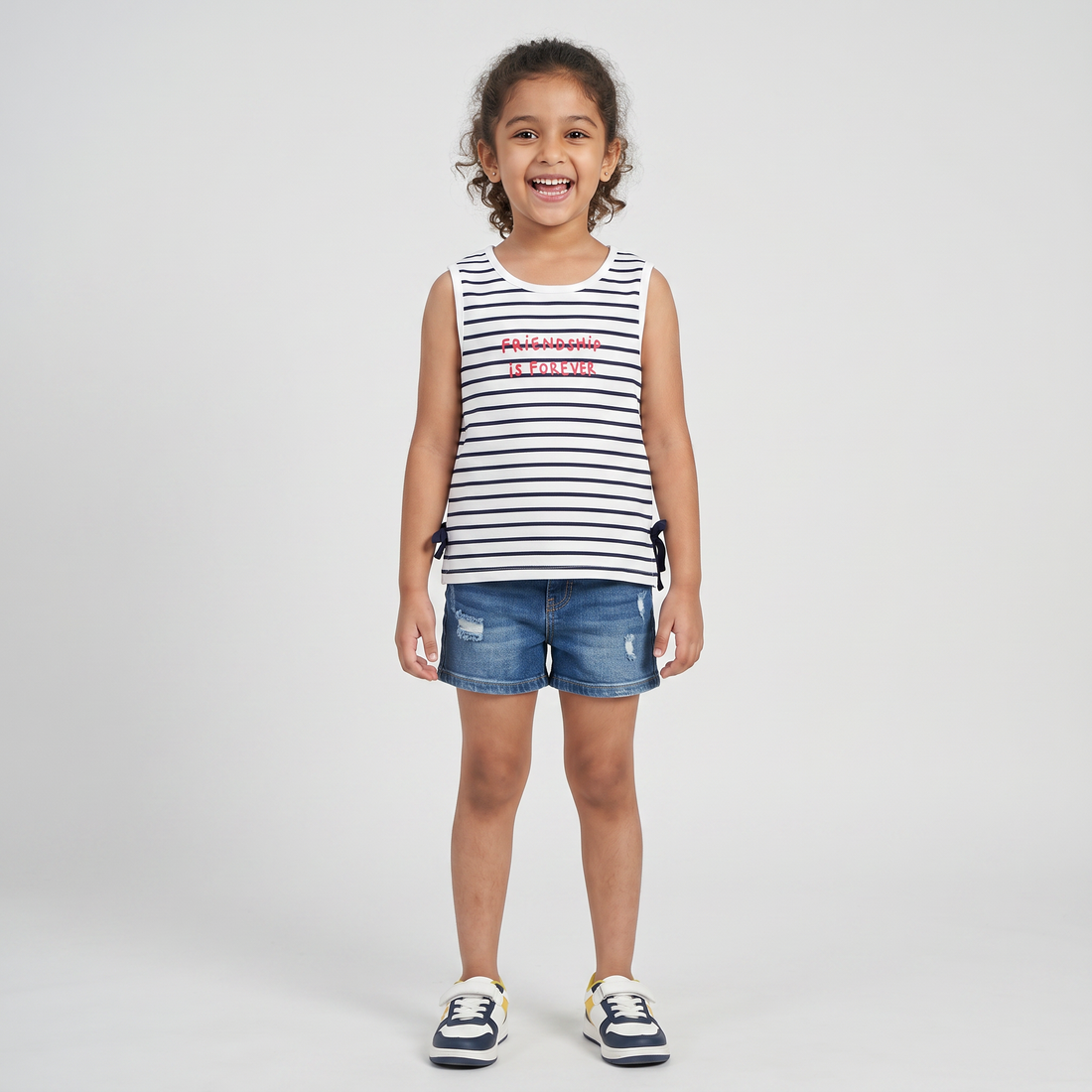 Girls Cotton Crew Neck Graphitee