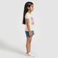Girls Cotton Crew Neck Graphitee