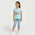 Girls Cotton Crew Neck Graphitee