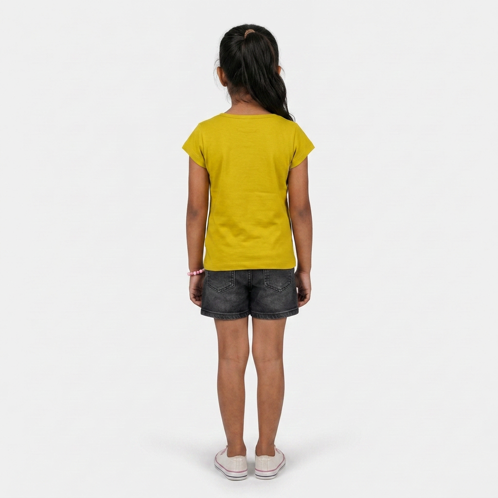 Girls Cotton Crew Neck Graphitee