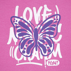 Girls Cotton Crew Neck Graphitee