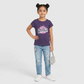 Girls Cotton Crew Neck Graphitee