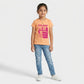 Girls Cotton Crew Neck Graphitee