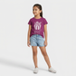 Girls Cotton Crew Neck Graphitee