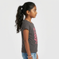 Girls Cotton Crew Neck Graphitee
