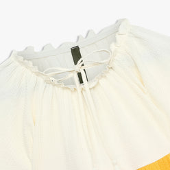 Girls Cut And Sew Knee Length Square Neck Short Sleeve Dress