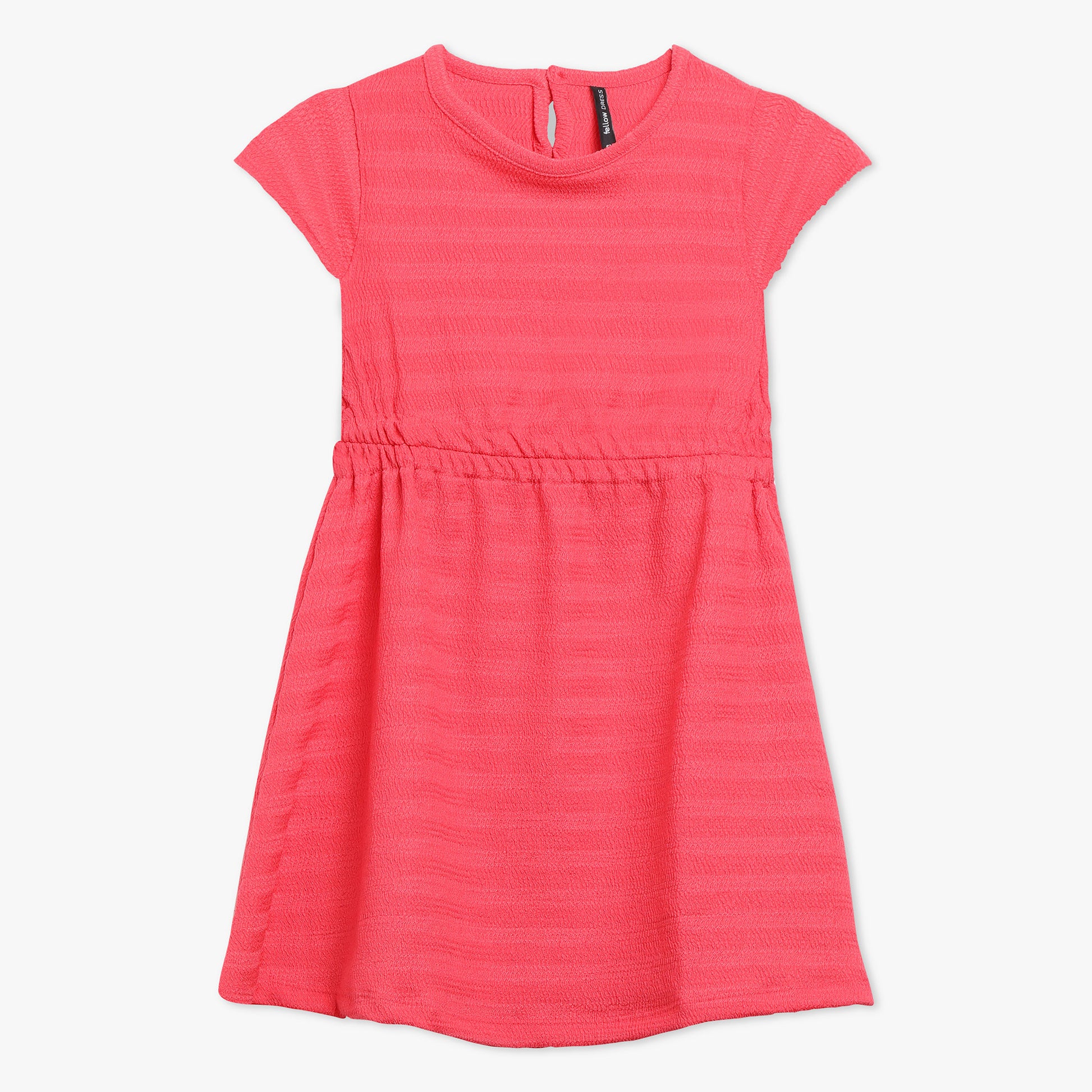 Girls Solid Scoop Neck Dress