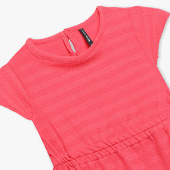 Girls Solid Scoop Neck Dress