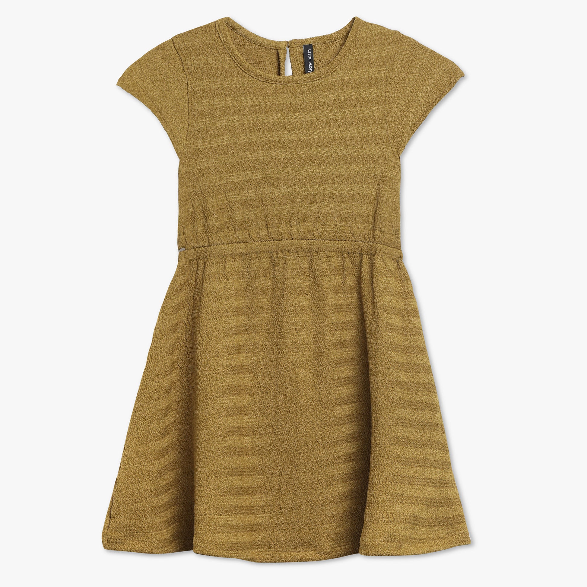 Girls Solid Scoop Neck Dress