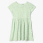 Girls Regular Fit Jacquard Scoop Neck Short Sleeve Dress