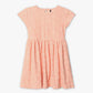 Girls Regular Fit Jacquard Scoop Neck Short Sleeve Dress