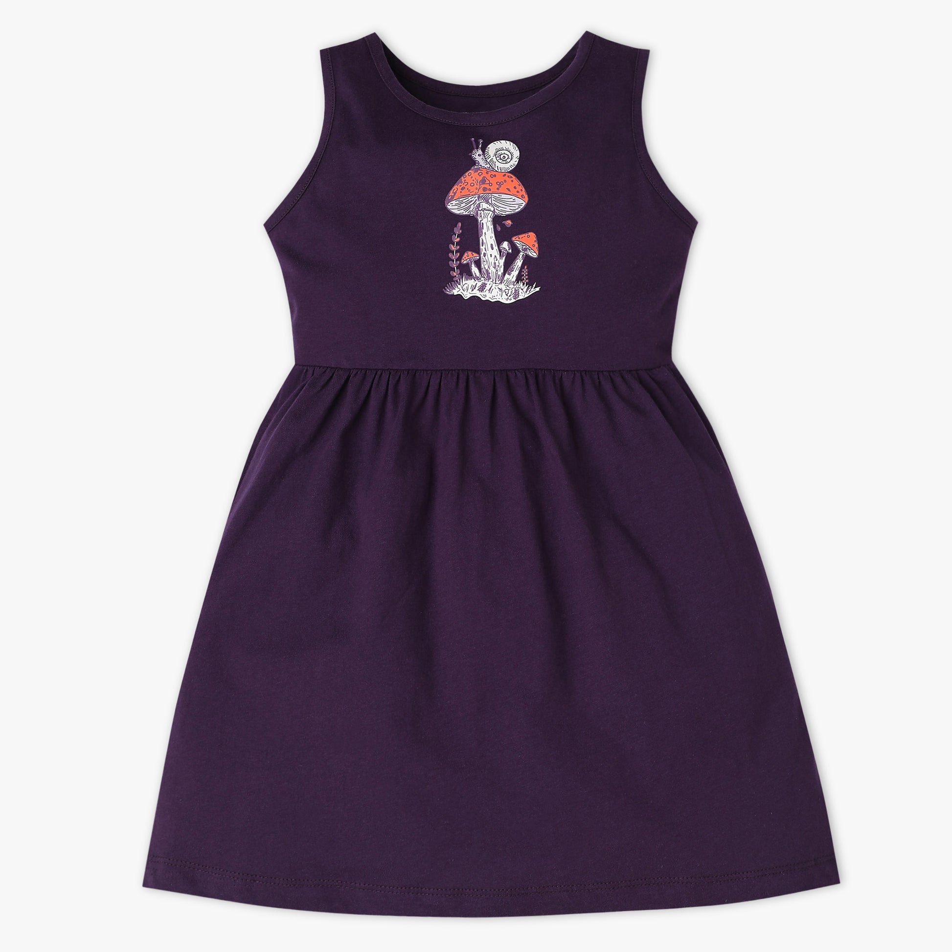 Girls Printed Crew Neck Sleeveless Playtime Dress