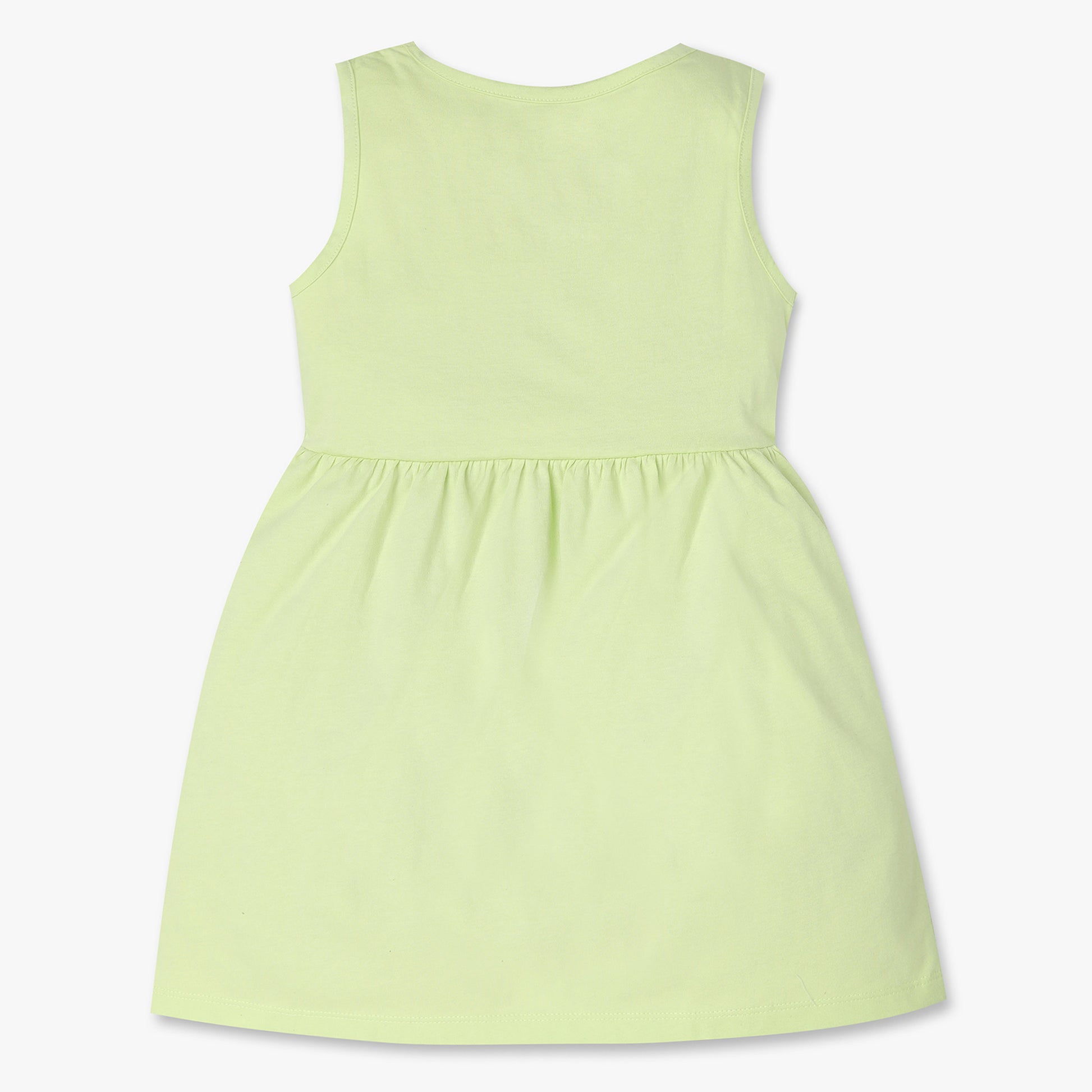 Girls Regular Fit Printed Round Neck Dress