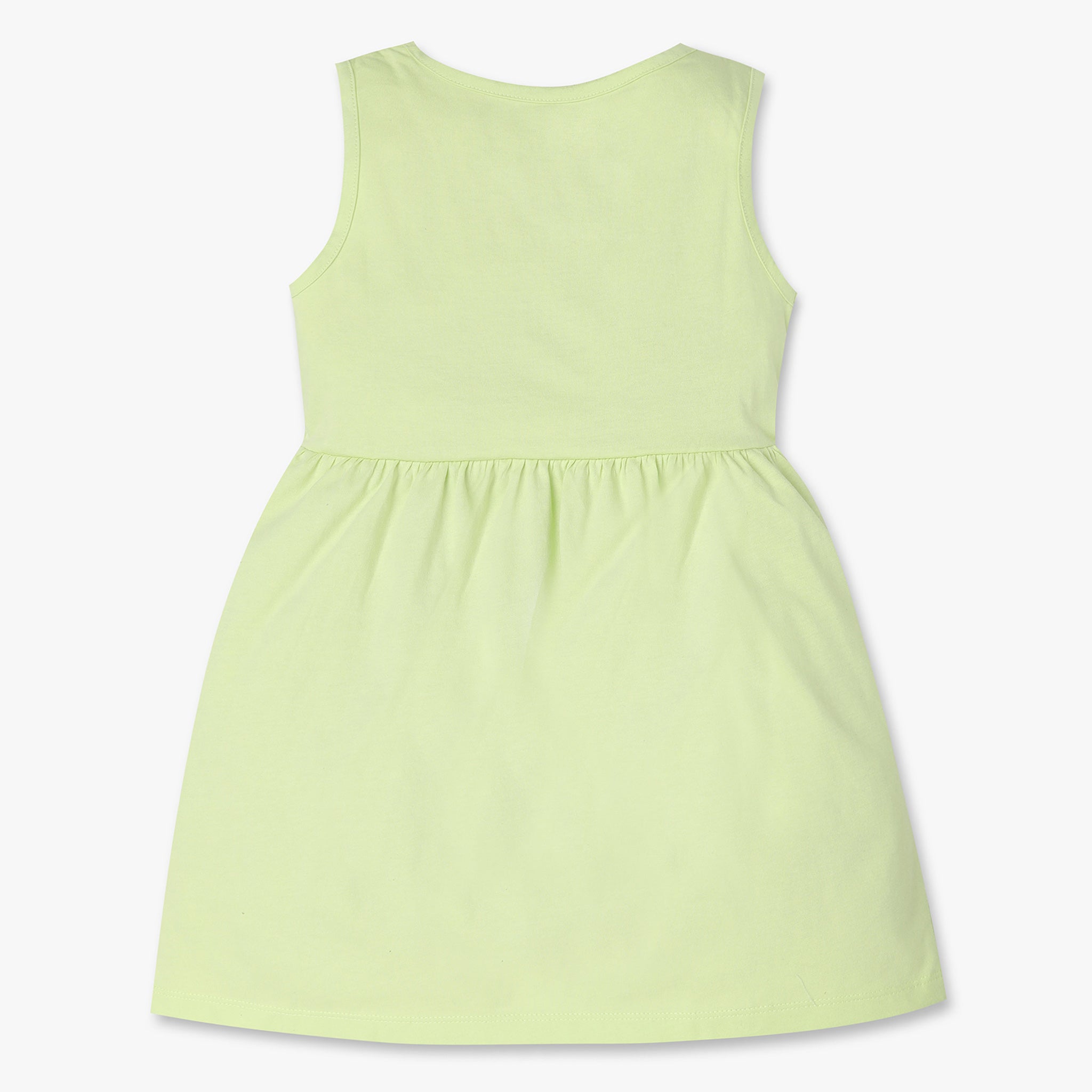 Girls Regular Fit Printed Round Neck Dress