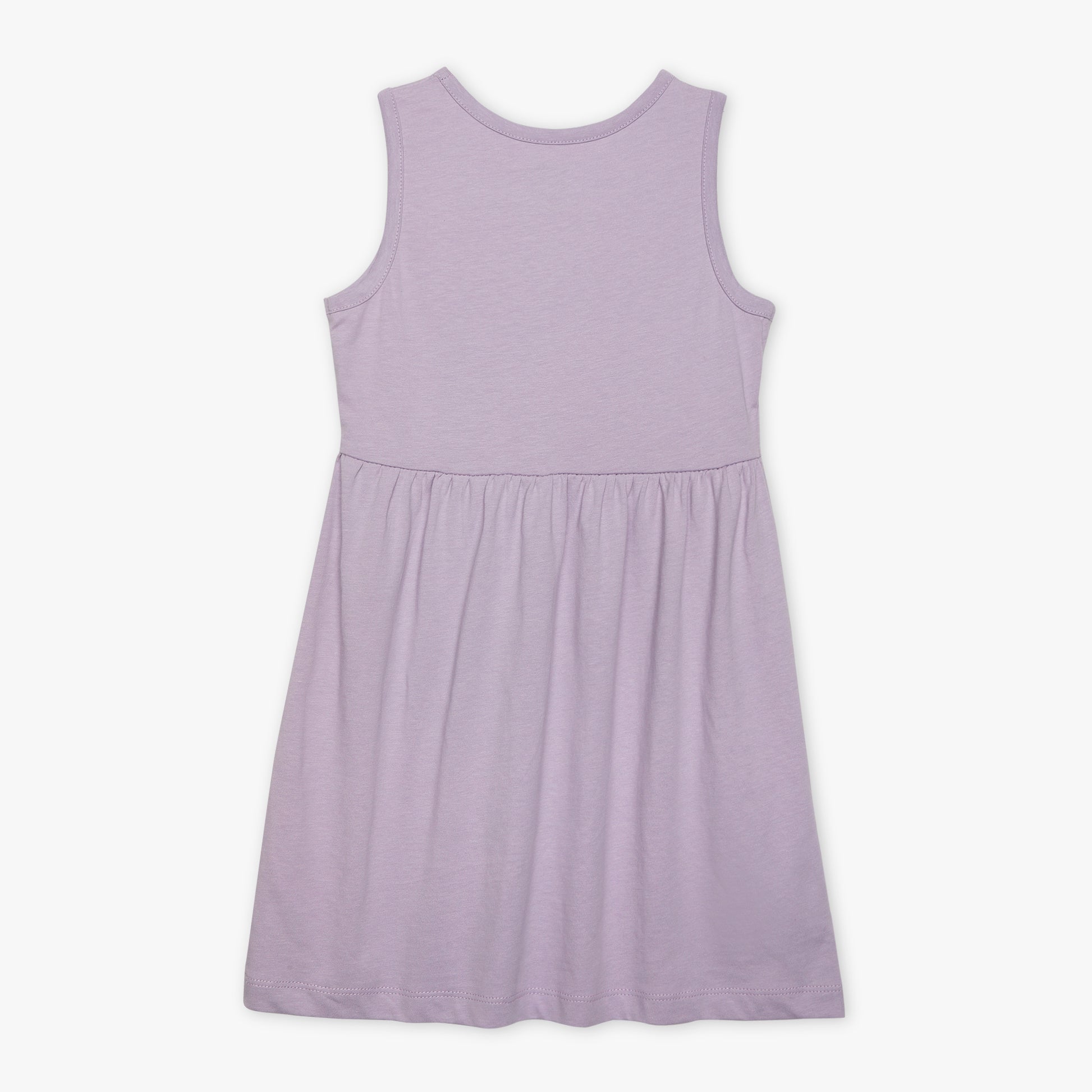 Girls Round Neck Sleeveless Printed Dress