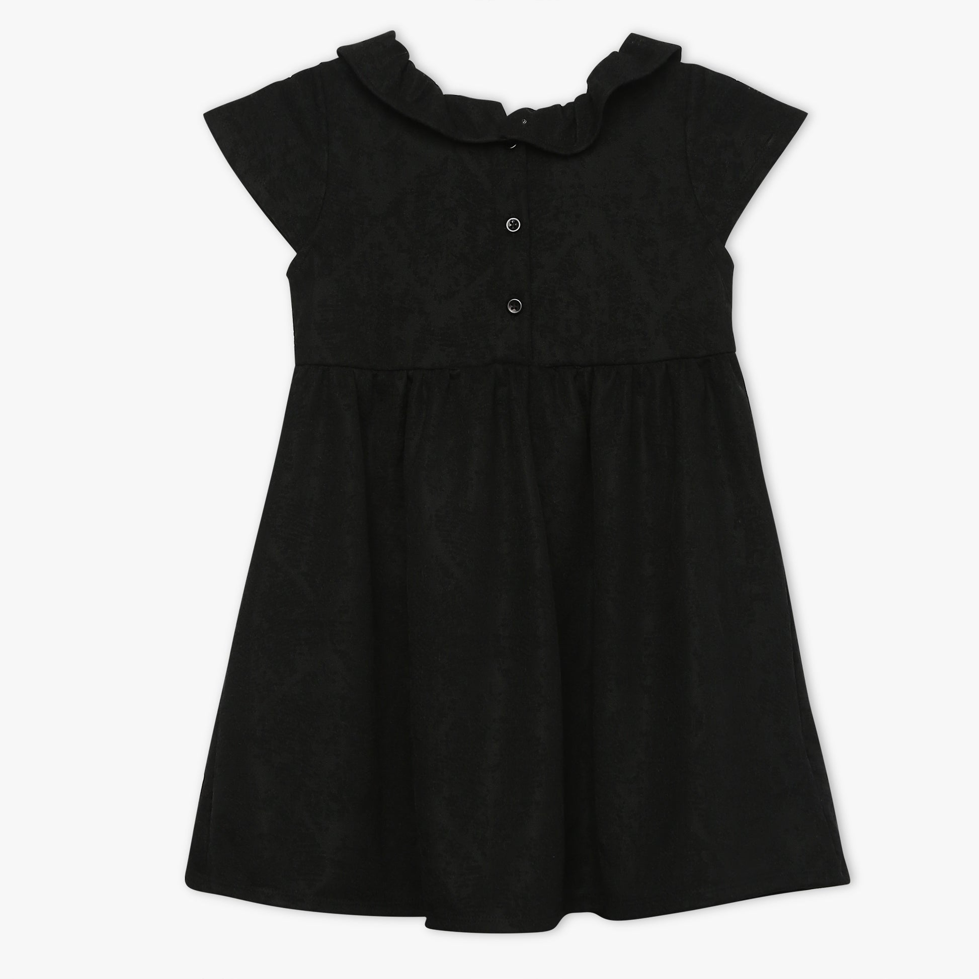 Girls Regular Fit Solid Peter Pan Collar Dress
