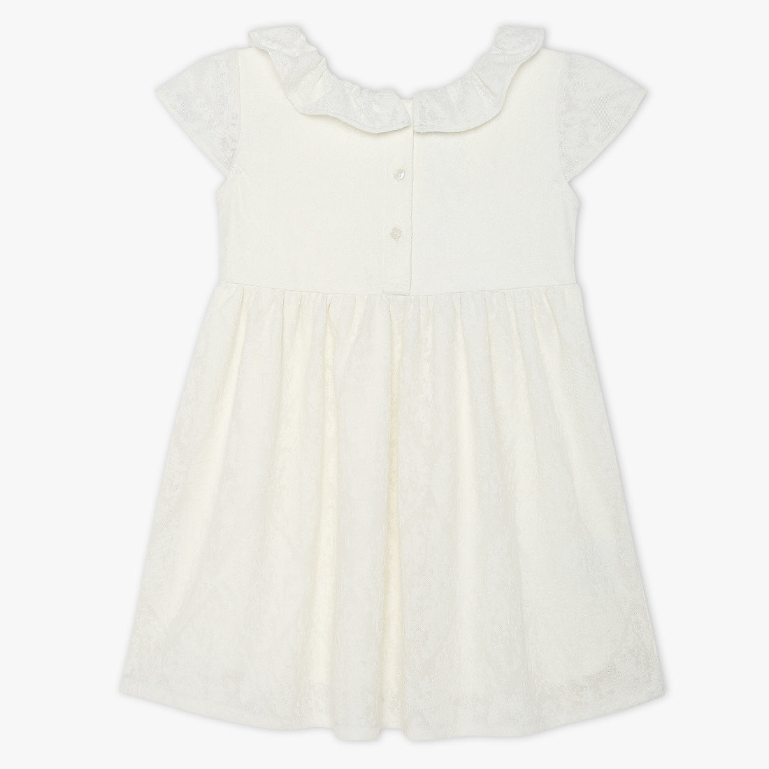 Girls Regular Fit Solid Peter Pan Collar Dress