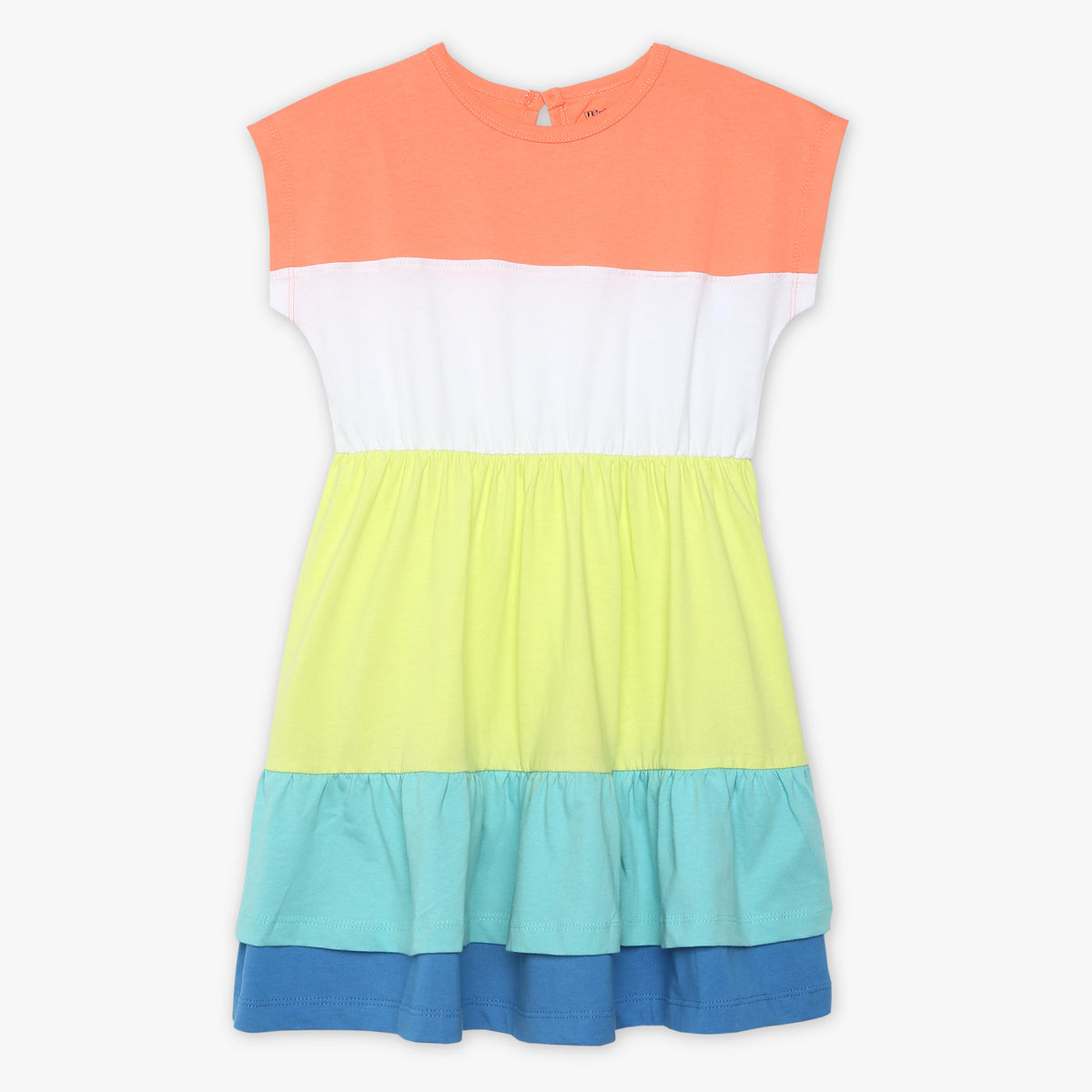 Girls Cut and Sew Round Neck Dress